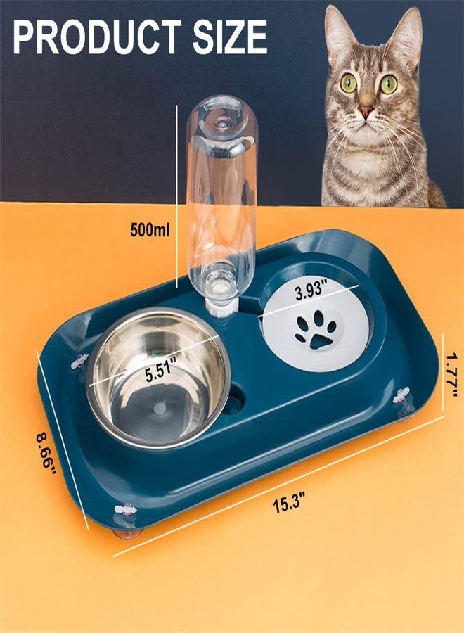 Envop 2 in1 Pet Water and Food Bowl Set Double Dog Cat Bowls with Automatic Gravity Water Dispenser Bottle Detachable Stainless Steel Bowl No-Spill for Cats and Dogs - Image 3